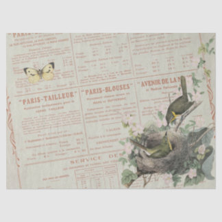 Papier Mousseline Papillon de nid d'oiseaux Conversation jaune Décou