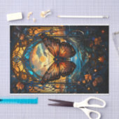 Papier Mousseline Papillon de style orné de vitrail (Artisanat)