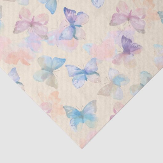 Papier Mousseline Papillon decoupage crème (Détail)