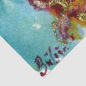 PAPIER MOUSSELINE PAPILLON D'OR EN AÉROGRAPHIE BLEUE (Détail)