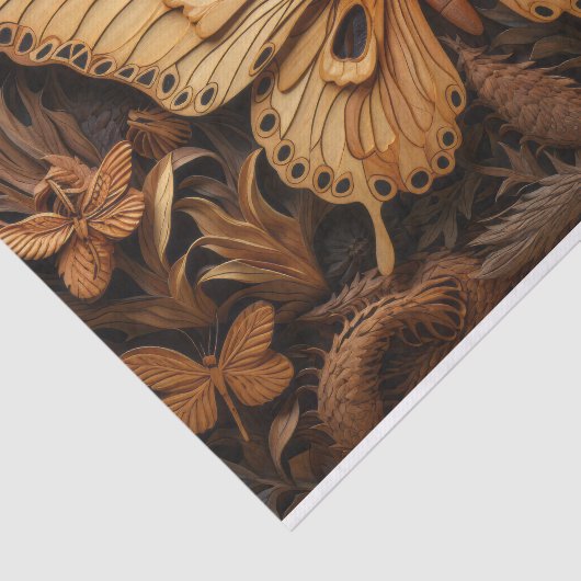 Papier Mousseline Papillon en bois sculpté (Détail)