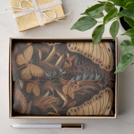 Papier Mousseline Papillon en bois sculpté (Cadeau)