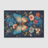 Papier Mousseline Papillon en fleurs 1 Papier de découpage (Recto)