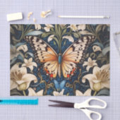 Papier Mousseline Papillon et Lilies Botanique (Artisanat)