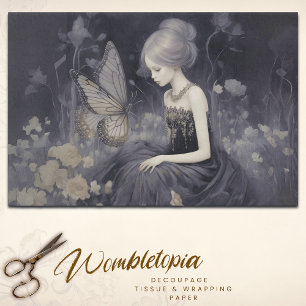 Papier Mousseline Papillon éthéré Monochrome Imaginaire découpage