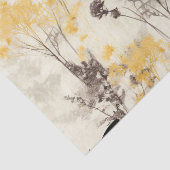 Papier Mousseline Papillon Ethereal Delicate Black Yellow Flowers (Détail)