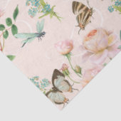 Papier Mousseline Papillon Fée Cachée Blush Rose Floral Dragonfly (Détail)