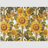 Papier Mousseline Papillon Fleur de tournesol automne Découpage blan (Recto)