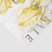 Papier Mousseline Papillon Fleur Iris Jaune Découpage Française (Détail)