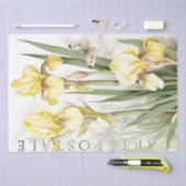 Papier Mousseline Papillon Fleur Iris Jaune Découpage Française (Artisanat)