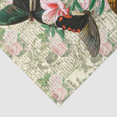 Papier Mousseline Papillon floral antique (Détail)