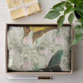 Papier Mousseline Papillon floral antique (Cadeau)