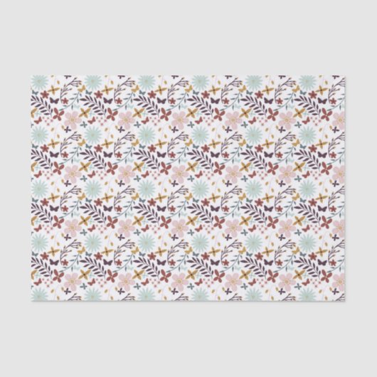 Papier Mousseline Papillon floral d'automne (Recto)