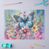 Papier Mousseline Papillon floral de Boho de couleur mignonne (Artisanat)