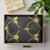 Papier Mousseline Papillon Floral naturel de luxe moderne or (Cadeau)