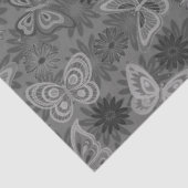 Papier Mousseline Papillon floral naturel moderne Silver de luxe (Détail)