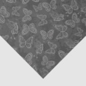 Papier Mousseline Papillon floral naturel moderne Silver de luxe (Détail)