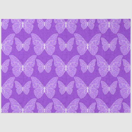 Papier Mousseline Papillon floral naturel moderne violet luxueux (Recto)