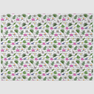Papier Mousseline Papillon floral naturel tropical moderne de luxe