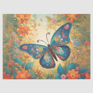 Papier Mousseline Papillon floral Whimsical