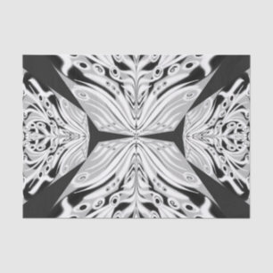 Papier Mousseline Papillon gris noir et blanc ailé Abstrait