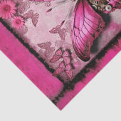 Papier Mousseline Papillon industriel rose avec découpage floral (Détail)