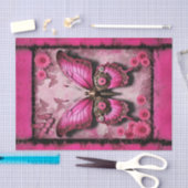 Papier Mousseline Papillon industriel rose avec découpage floral (Artisanat)