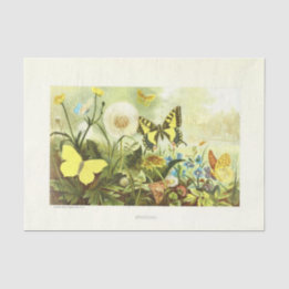 Papier Mousseline Papillon jaune Ephémère Florale Découpage Français