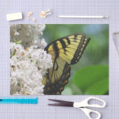 Papier Mousseline Papillon jaune sur les lilas blancs (Artisanat)