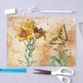 Papier Mousseline Papillon jaune vintage (Artisanat)