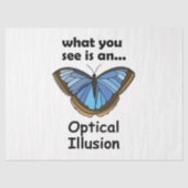 Papier Mousseline Papillon Morpho Bleu Illusion d'Optique Citation D (Recto)