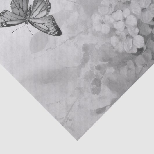 Papier Mousseline Papillon noir et blanc (Détail)
