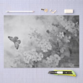 Papier Mousseline Papillon noir et blanc (Artisanat)