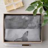 Papier Mousseline Papillon noir et blanc (Cadeau)