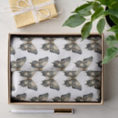 Papier Mousseline Papillon noir et or Motif blanc Halloween (Cadeau)