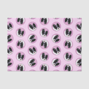 Papier Mousseline Papillon Peinture Noir et Blanc Original Chien Art