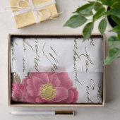 Papier Mousseline Papillon rose français Script Vintage (Cadeau)