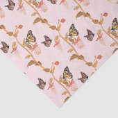 Papier Mousseline Papillon rose moderne à papillon floral (Détail)