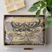 Papier Mousseline Papillon, Roses et notes Ephémère (Cadeau)