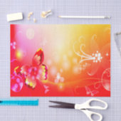 Papier Mousseline Papillon rouge (Artisanat)