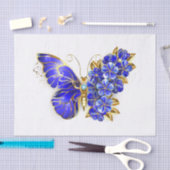 Papier Mousseline Papillon saphir à fleurs (Artisanat)