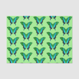 Papier Mousseline Papillon Swallowtail en vert, turquoise et noir