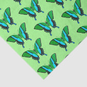 Papier Mousseline Papillon Swallowtail en vert, turquoise et noir (Détail)