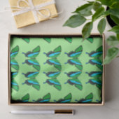 Papier Mousseline Papillon Swallowtail en vert, turquoise et noir (Cadeau)