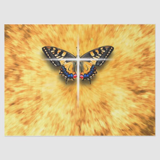 Papier Mousseline Papillon symbolise la résurrection de Jésus Christ (Recto)