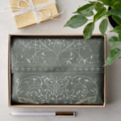 Papier Mousseline Papillon vapeur vert fantaisie (Cadeau)