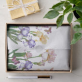 Papier Mousseline Papillon violet Iris rose Floral (Cadeau)