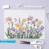 Papier Mousseline Papillon violet Iris rose Floral (Artisanat)
