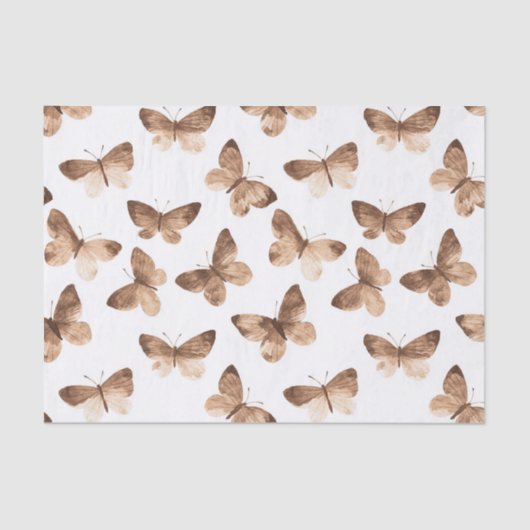 Papier Mousseline Papillons à crème Brown Tan Anniversaire (Recto)