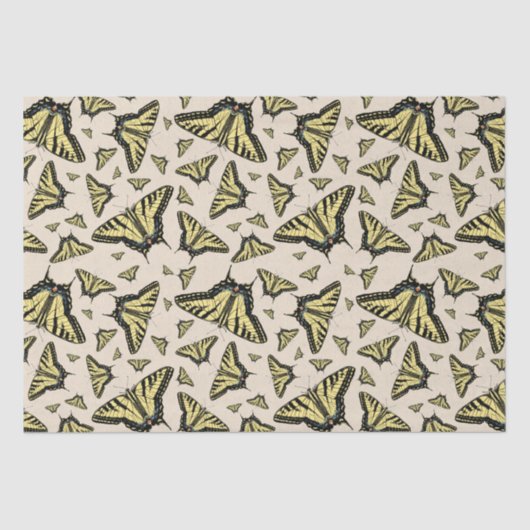 Papier Mousseline Papillons à queue jaune du sud-ouest partout (Recto)